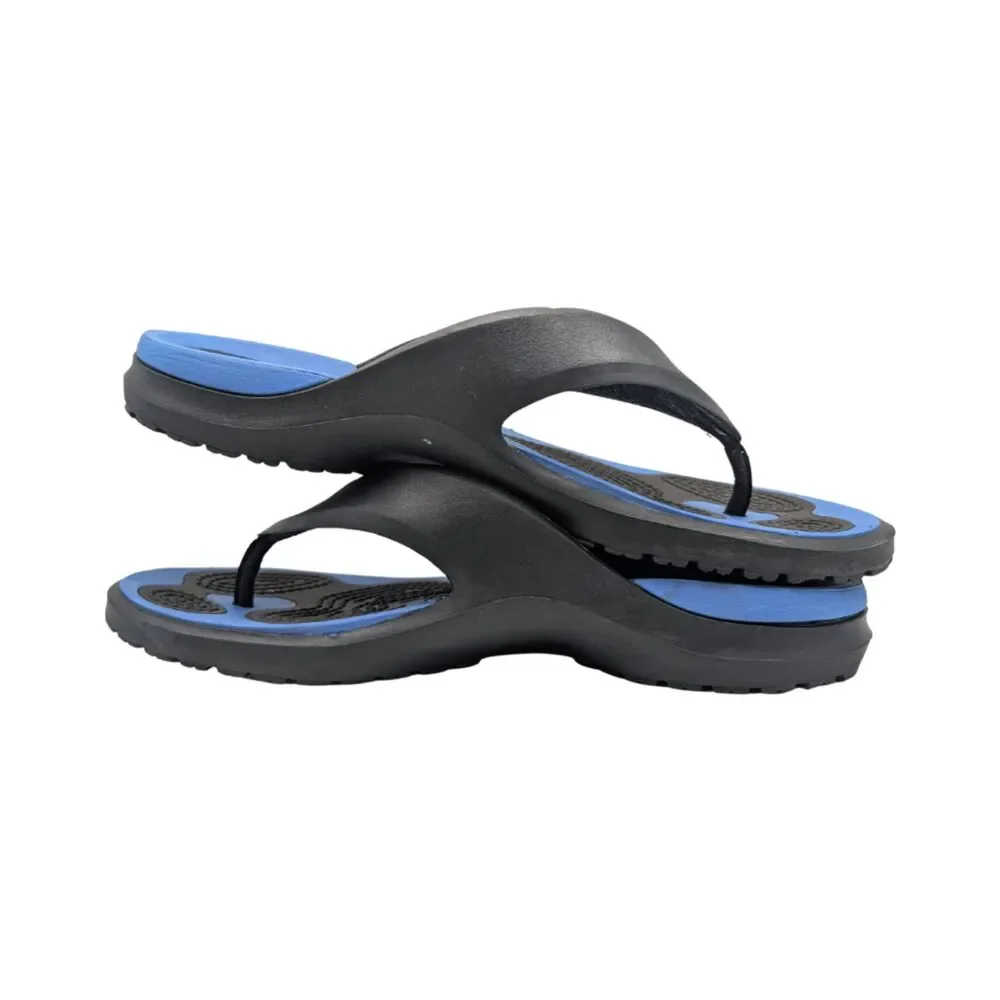 Crocs Black Blue Thong Sandals Size Mens 10 Womens 12